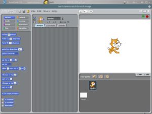 Abbildung 3: Das Raspberry-Pi-Nutzern bestens bekannte Scratch eignet sich zum Einstieg f&uuml;r kleine und gro&szlig;e Entwickler. 