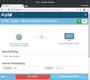 Abbildung 9: Die vom Sync-Client abzugleichenden Verzeichnisse legen Sie bequem &uuml;ber eine Weboberfl&auml;che fest. 