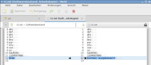 Abbildung 9: Die Software zeigt die Unterschiede zwischen der Datei in der lokalen Arbeitskopie und dem Repository. 