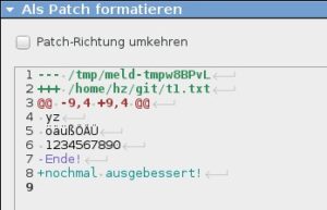 Abbildung 10: Sie haben die M&ouml;glichkeit, die Unterschiede zwischen zwei Dateien in einem sogenannten Patch zu isolieren. 