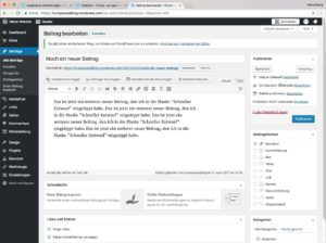 Abbildung 6: Der Beitrags-Editor ist in die Weboberfläche von WordPress eingebaut.