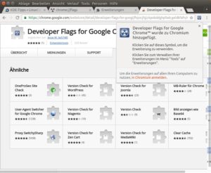 Abbildung 4: Die Erweiterung Developer Flags for Google Chrome f&uuml;gt einen neuen Button neben der Adresszeile ein, der die experimentellen Funktionen &ouml;ffnet. 
