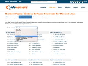 Abbildung 2: CodeWeavers präsentiert die Top-25 für die zurückliegenden Monate.