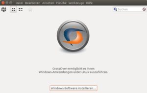 Abbildung 5: Das CrossOver-Hauptfenster ist beim ersten Start noch recht aufgeräumt. Über "Windows-Software installieren" geht es weiter.