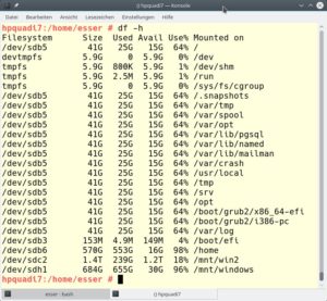 Abbildung 3: Eigentlich produziert "df" gut lesbare Übersichten; beim Einsatz des Dateisystems Btrfs gilt das aber nicht mehr.