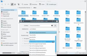 Abbildung 11: Dolphin (KDE) kann Ordner komprimieren. 
