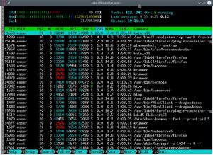 Abbildung 6: "htop" ist eine schönere Version des Prozessmonitors "top", in der man auch scrollen kann.