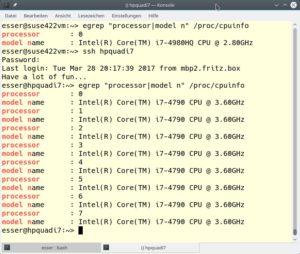 Abbildung 4: Über "/proc/cpuinfo" erfahren Sie, welche CPU im Rechner steckt.