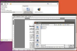 Abbildung 8: Hier läuft unter Ubuntu 16.10 CrossOver Linux und führt den Microsoft Viewer 2003 aus.