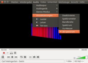 Abbildung 5: Der VLC Media Player bietet in der Voreinstellung f&uuml;nf schicke Effekte zum Untermalen von Musik an. 