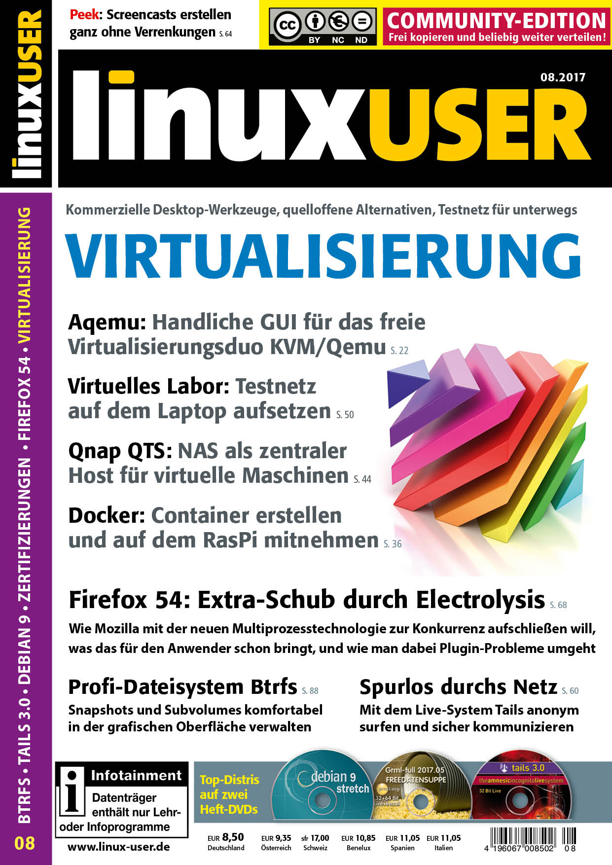 Heftcover LinuxUser Community Edition 08/2017