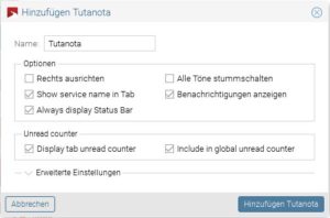 Abbildung 4: Die Mail-Provider Proton und Tutanota f&uuml;hrt nur Rambox im Angebot. 