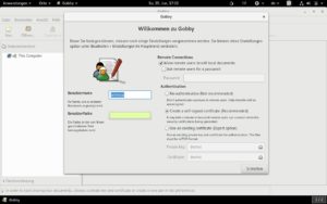 Abbildung 4: Der Texteditor Gobby erlaubt es, Texte kollaborativ &uuml;ber eine gesicherte Verbindung zu bearbeiten. 