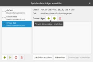 Abbildung 4: Es gilt, einen neuen Datenträger im eigenen Storage-Pool zu erstellen.