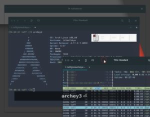 Abbildung 4: Mit Key-mon und Screenkey visualisieren Sie im Video Mausklicks und Tastatureingaben.