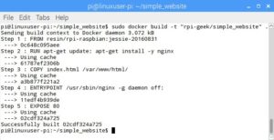 Abbildung 5: Haben Sie das Image einmal komplett gebaut, speichert Docker die Zwischenschritte und sorgt so daf&uuml;r, dass ein sp&auml;terer Build unter Umst&auml;nden weniger Zeit in Anspruch nimmt. 