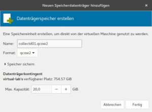 Abbildung 5: In diesem Dialog legen Sie den Namen und die Kapazität für das VM-Image fest.