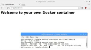 Abbildung 6: Dank Port Forwarding schleifen Sie die Ausgabe des Webservers im Container auf den lokalen Rechner durch. 