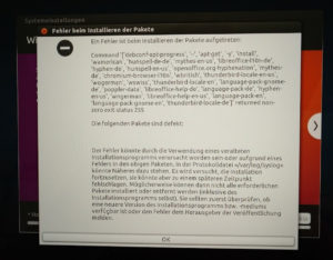 Abbildung 1: Der Einrichtungsassistent von Ubuntu versagte auf dem frisch ausgepackten Testrechner den Dienst. Erst nach Einspielen des Recovery-Systems lie&szlig; sich der Precision&nbsp;5520 in Betrieb nehmen. 