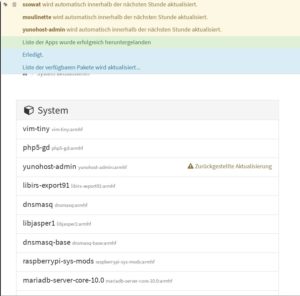 Abbildung 3: Es empfiehlt sich, in regelm&auml;&szlig;igen Abst&auml;nden das System zu aktualisieren, um Sicherheitsl&uuml;cken in den installierten Paketen zu beheben. 