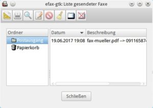 Abbildung 4: Gesendete Faxe lassen sich jederzeit aufrufen und einsehen. 
