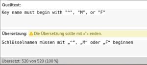 Abbildung 4: Zahlreiche falsche Alarme verunzieren die Übersetzungen.