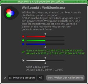 Abbildung 6: Das Kalibrieren inklusive Einstellen der grundlegenden Monitor-Eigenschaften erfolgt über einen Dialog.