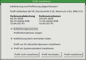 Abbildung 8: Über <span class="ui-element">Profilinformationen zeigen</span> sehen Sie sich die Ergebnisse der Messung als grafische Ausgabe an.