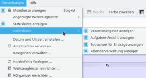Abbildung 4: &Uuml;ber die Einstellungen im Men&uuml; k&ouml;nnen Sie die vier m&ouml;glichen Ansichtsmodule der Seitenleiste aufrufen oder abw&auml;hlen. 