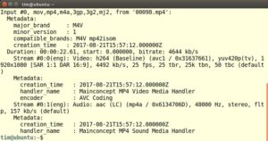 Abbildung 1: Dieses mit dem Codec H.264 im sogenannten Baseline-Profil erstellte Video l&auml;uft 22&nbsp;Sekunden (<code>Duration</code>) mit 25&nbsp;Bildern pro Sekunde (<code>25 fps</code>). Die Tonspur nutzt den AAC-Codec, verwendet 48?000 Hz und liegt in Stereo vor. 