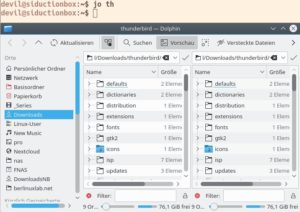 Abbildung 2: Fehlt in der Konsole der &Uuml;berblick, &ouml;ffnet Autojump das gew&uuml;nschte Verzeichnis auch im Dateimanager. 