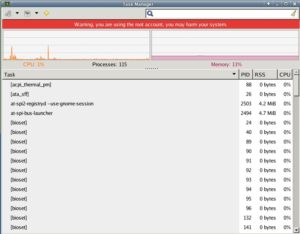 Abbildung 3: Der Taskmanager gibt Auskunft über die Systemauslastung und laufende Prozesse.