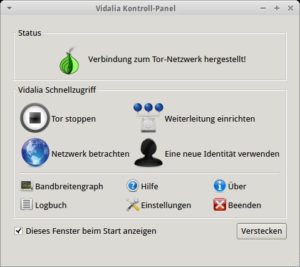Abbildung 3: Mit Vidalia lässt sich der Anonymisierungsdienst Tor komfortabel verwalten.