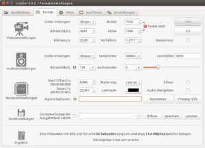 Abbildung 4: Wie viele andere Videokonverter fungiert Tragtor nur als grafische Benutzeroberfl&auml;che f&uuml;r Ffmpeg. Die verf&uuml;gbaren Einstellungen auf dem Register <span class="ui-element">Format</span> entsprechen daher den Ffmpeg-Parametern. 