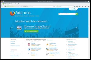 Abbildung 1: Firefox enthält eine Schnittstelle für Erweiterungen, die Sie über den Firefox-Marktplatz beziehen.