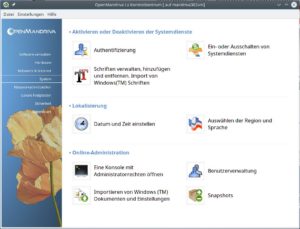 Abbildung 1: Das zentrale Konfigurationstool hei&szlig;t seit Mandrake-Linux-Tagen DrakConf, verschweigt diesen Namen aber zugunsten von "Kontrollzentrum". 