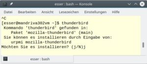 Abbildung 2: Ein Programm fehlt, und OpenMandriva schl&auml;gt vor, es schnell nachzuinstallieren. 