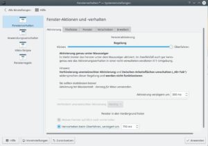 Abbildung 7: Unter KDE k&ouml;nnen Sie das Fokusverhalten umfassend konfigurieren. 