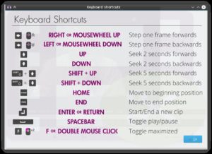 Abbildung 10: Die Keyboard-Shortcut-&Uuml;bersicht ist nur ein Beispiel f&uuml;r die angenehme optische Gestaltung von Vidcutter. 