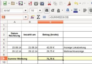 Abbildung 2: Setzen Sie nacheinander f&uuml;r alle Zellen mit Zwischensummen einen Namen. 