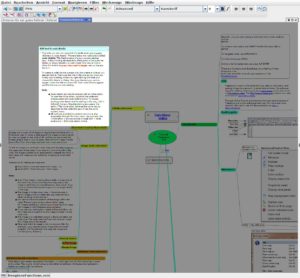 Abbildung 5: Zusammen mit der z&uuml;gigen Navigation &uuml;ber Pfeiltasten hilft der Pr&auml;sentationsmodus beim Vorstellen einer Mindmap vor Publikum: Es hebt den gerade aktiven Knoten optisch gut sichtbar hervor. 