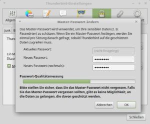 Abbildung 3: Über diesen Dialog setzen Sie ein Master-Passwort für Thunderbird.