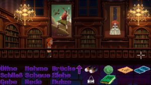 Abbildung 4: Die B&uuml;cher in der Bibliothek lassen sich tats&auml;chlich lesen. Ihre Inhalte stammen bis auf einige Ausnahmen von den Fans und Unterst&uuml;tzern des Spiels. 