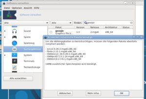 Abbildung 5: Software installieren Sie mittels des grafischen Frontends Rpmdrake.