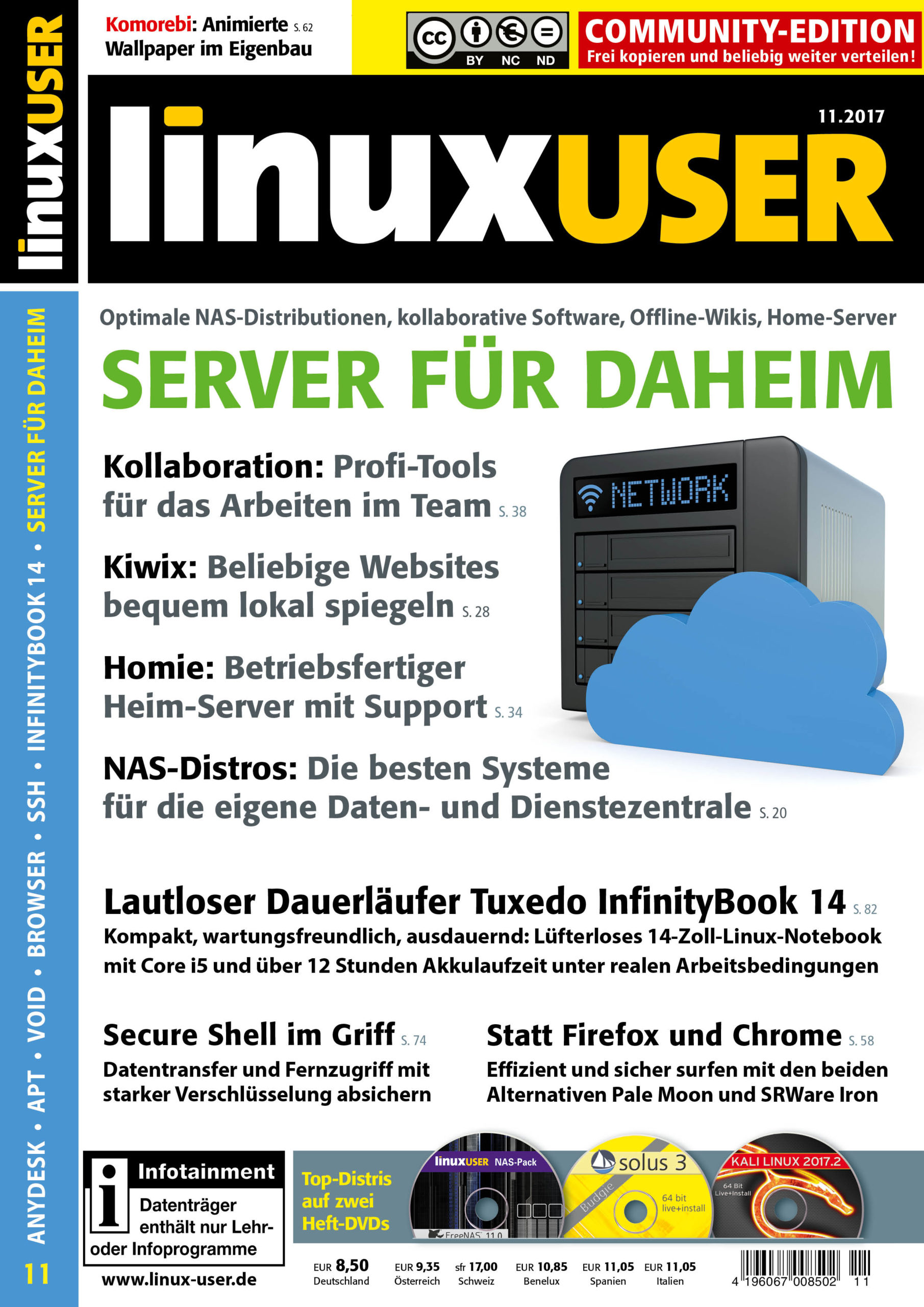 Heftcover LinuxUser Community Edition 11/2017