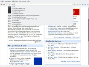 Abbildung 1: Der Offline-Reader Kiwix erlaubt es, lokal archivierte Webseiten wie etwa Wikipedia ohne Internet-Verbindung aufzurufen.