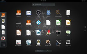 Abbildung 2: Der wenig spektakul&auml;re Gnome-Desktop von PureOS bringt eine sinnvolle, aber nicht allzu umfangreiche erste Auswahl an Programmen mit. 