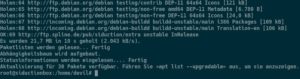 Abbildung 2: Der Befehl <code>apt update</code> aktualisiert nicht nur die Paketlisten, sondern zeigt Ihnen zusätzlich, ob und wie viele Pakete in dem Repository als neue Version vorliegen.