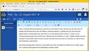 Abbildung 4: Cryptpad im Einsatz. 
