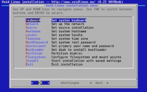 Abbildung 4: Der Text-Installer teilt die Vorbereitung der Installation in zwölf Bereiche ein.